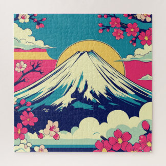富士山と桜のポップアートパズル　和モダンな風景 LEGPUZZEL