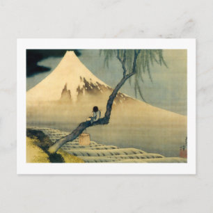 富 と 年, 北 Fuji en Boy, Hokusai, Ukiyo-e Briefkaart