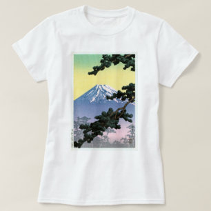富 山, Mount Fuji, Hasui Kawase, Woodcut T-shirt