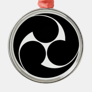 左三つ巴(地抜き) METALEN ORNAMENT