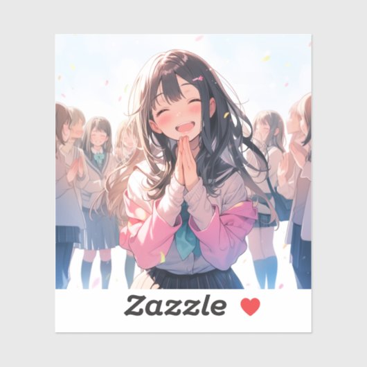 【感謝シール】ありがとうJK|寿司娘 GenerativeAI Sticker (Vel)