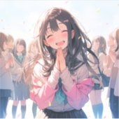 【感謝シール】ありがとうJK|寿司娘 GenerativeAI Sticker (Voorkant)