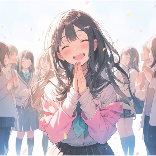 【感謝シール】ありがとうJK|寿司娘 GenerativeAI Sticker (Voorkant)