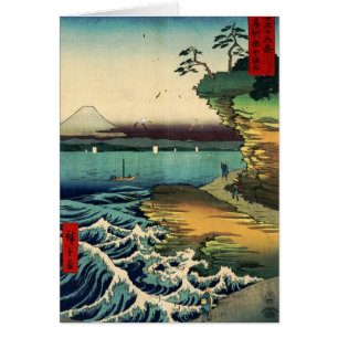 房 japonais Vintage Ukiyo-e Mt Fuji 州 保 田 ノ 海 岸