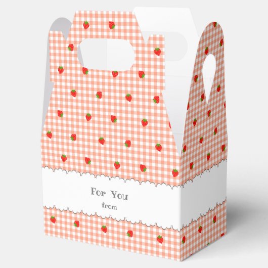 文字 カスタム いちご&チェック(オレンジ) フェイバーボックス BEDANKDOOSJES (Geopend)