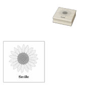 文字 カスタム ひまわり  ラバースタンプ 	RUBBERSTEMPEL (Gestempeld)