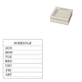 文字　カスタム　ウィークリースケジュール　 ラバースタンプ 	RUBBERSTEMPEL (Gestempeld)