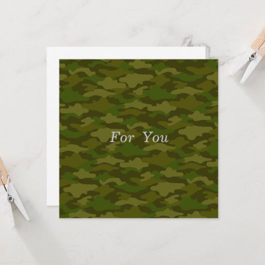 文字　カスタム　迷彩（カーキ） カード KAART (Voorkant / Achterkant in situ)