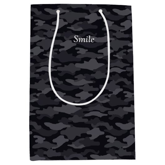 文字　カスタム　迷彩（ブラック）  ミディアムペーパーバッグ MEDIUM CADEAUZAKJE (Voorkant)