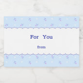 文字 カスタム 野ばら&リボン(ブルー) フードラベル VOEDSELCONTAINER ETIKET (Enkel label)