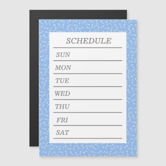 文字 白紙 カスタム ウィークリースケジュール 夕化粧(ブルー) マグネット (Voorkant / Achterkant)