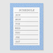 文字 白紙 カスタム ウィークリースケジュール 夕化粧(ブルー) マグネット (Voorkant)