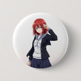 日本のアニメ風女子キャラクター RONDE BUTTON 5,7 CM