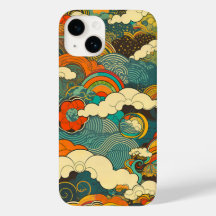 日本の伝統的なヴィンテージデザインを使用したアート作品　雲