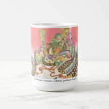 日本の伝統的着物生地、かっこいい兜（KABUTO)のマグカップ