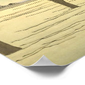 日本画、美しい月と侍 POSTER (Hoek)