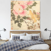 日本画、美しい花鳥画 CANVAS AFDRUK (Insitu (Slaapkamer))