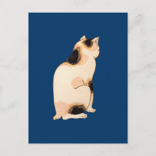 日 本 猫, 国 Japanse kat, Kuniyoshi, Ukiyo-e Briefkaart