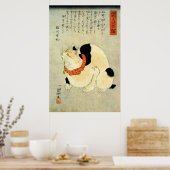 日 本 猫, 国 Japanse kat, Kuniyoshi, Ukiyo-e Poster (Keuken)