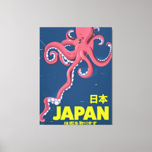 日 -Squid van Japan Canvas Afdruk