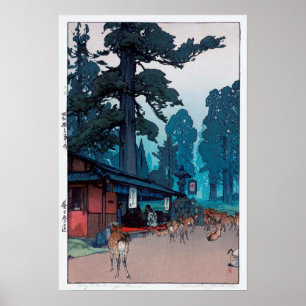 春 日 社 鹿, Deer of Kasuga Shrine, Hiroshi Yoshida Poster