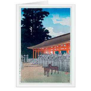 春 日 神 の 鹿, 川  du Sanctuaire Kasuga à Nara, Hasui, 