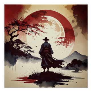 月下の侍 – Samurai Beneath the Crimson Moon Perfect Poster