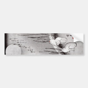 月 兎, 広 Moon en Rabbits, Hiroshige, Ukiyo-e Bumpersticker