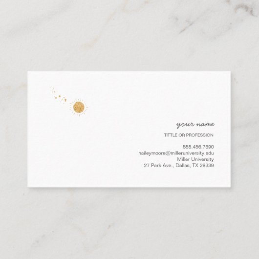 月・太陽・惑星　シンプルな名刺 ・ビジネスカード・ショップカード 名刺 VISITEKAARTJE (Achterkant)