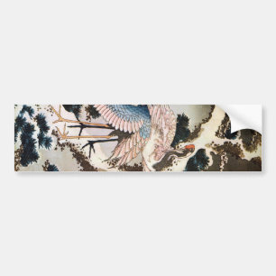 松 鶴, 北 kranen op de Pine Tree, Hokusai, Ukiyo-e Bumpersticker