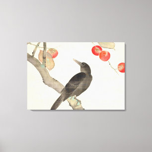 柿 に 烏, 抱 Persimmon en Crow, Hōitsu Canvas Afdruk