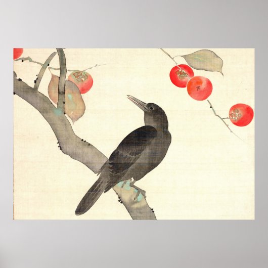 柿 に 烏, 抱 Persimmon en Crow, Hōitsu Poster (Voorkant)