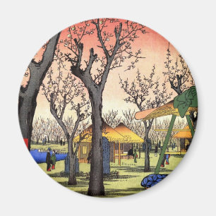 梅 の 園, 広 重 tuinkeling, Hiroshige Ukiyoe Magneet
