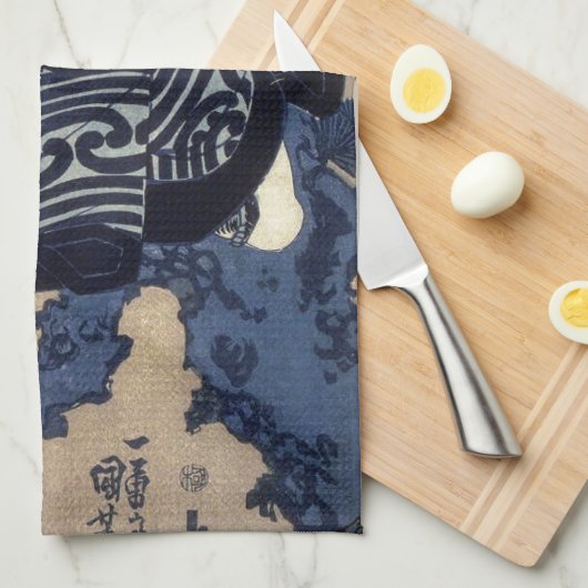 歌 伎 者, 国 芳 Kuniyoshi, Ukiyo-e Theedoek (Quarter Fold)