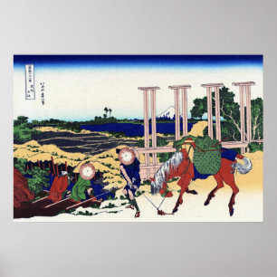 武 州 住, 北 斎 Uitzicht Mt. Fuji uit Senju, Hokusai, U Poster