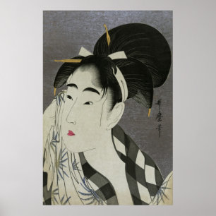 汗 く 女, 歌 Vrouw を Vrouw, Utamaro Poster