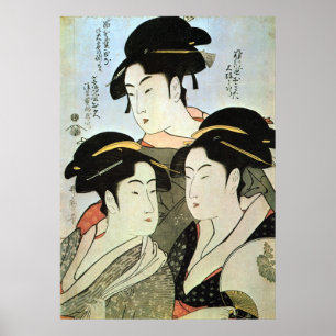 江 の 美 人 drie mooie vrouwen van Edo, Utamaro Poster