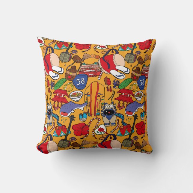 沖縄 de coussin d'illustration d'uchina de thème de (Recto)