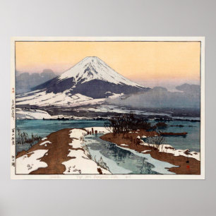 河 口 湖, Lake Kawaguchi, Hiroshi Yoshida, Woodcut Poster