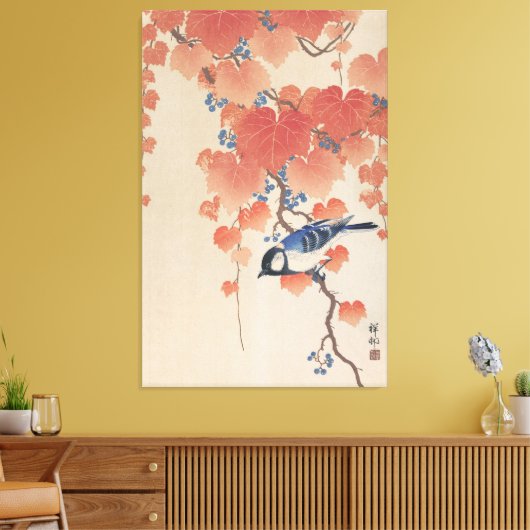 浮世絵キャンバス ukiyoe 小原古邨 「桐に四十雀」 キャンバスプリント canvas afdruk (Insitu (Woonkamer))
