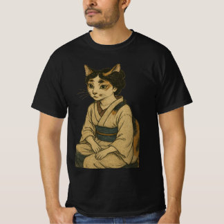 浮世絵風三毛猫 T-SHIRT
