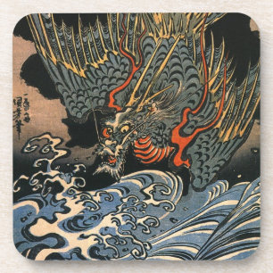 海 龍, 国, Zee Dragon, Kuniyoshi, Ukiyo-e Bier Onderzetter