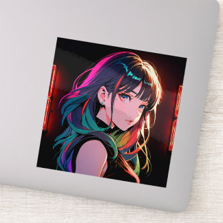 煌霞の少女【Radiant Haze Girl】セラミックタイル Sticker