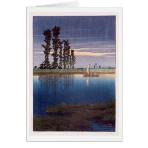 牛 堀 暮 れ, Avond te Ushibori, Hasui Kawase, Woodcut