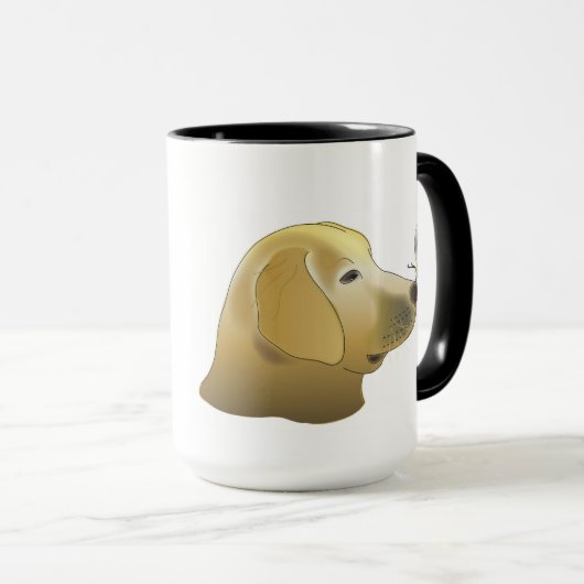 犬と蝶のマグカップ MOK (Voorkant rechts)