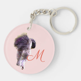 犬の笑顔と後ろ姿の両面アクリルキーホルダー SLEUTELHANGER