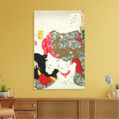 猫 が き, 芳 I Love Cats, Yoshitoshi, Ukiyo-e Canvas Afdruk (Insitu (Woonkamer))