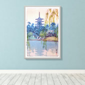 猿 澤 池, Sarusawa Pond, Hiroshi Yoshida, Woodcut Canvas Afdruk (Insitu (Houten vloer))