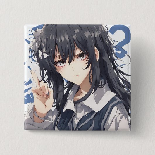 田中さやかオリジナル缶バッジ VIERKANTE BUTTON 5,1 CM (Voorkant)