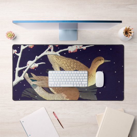 真 鴨, Canards Mallard, Hasui Kawase, Coupe de bois (Bureau 1)